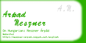 arpad meszner business card
